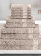Cotton Towels 10 Piece Set-Soft Feel, Quick Dry, Highly Absorbent Durable Towels - Cotton Home