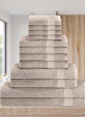 Cotton Towels 12 Piece Set-Soft Feel, Quick Dry, Highly Absorbent Durable Towels - Cotton Home