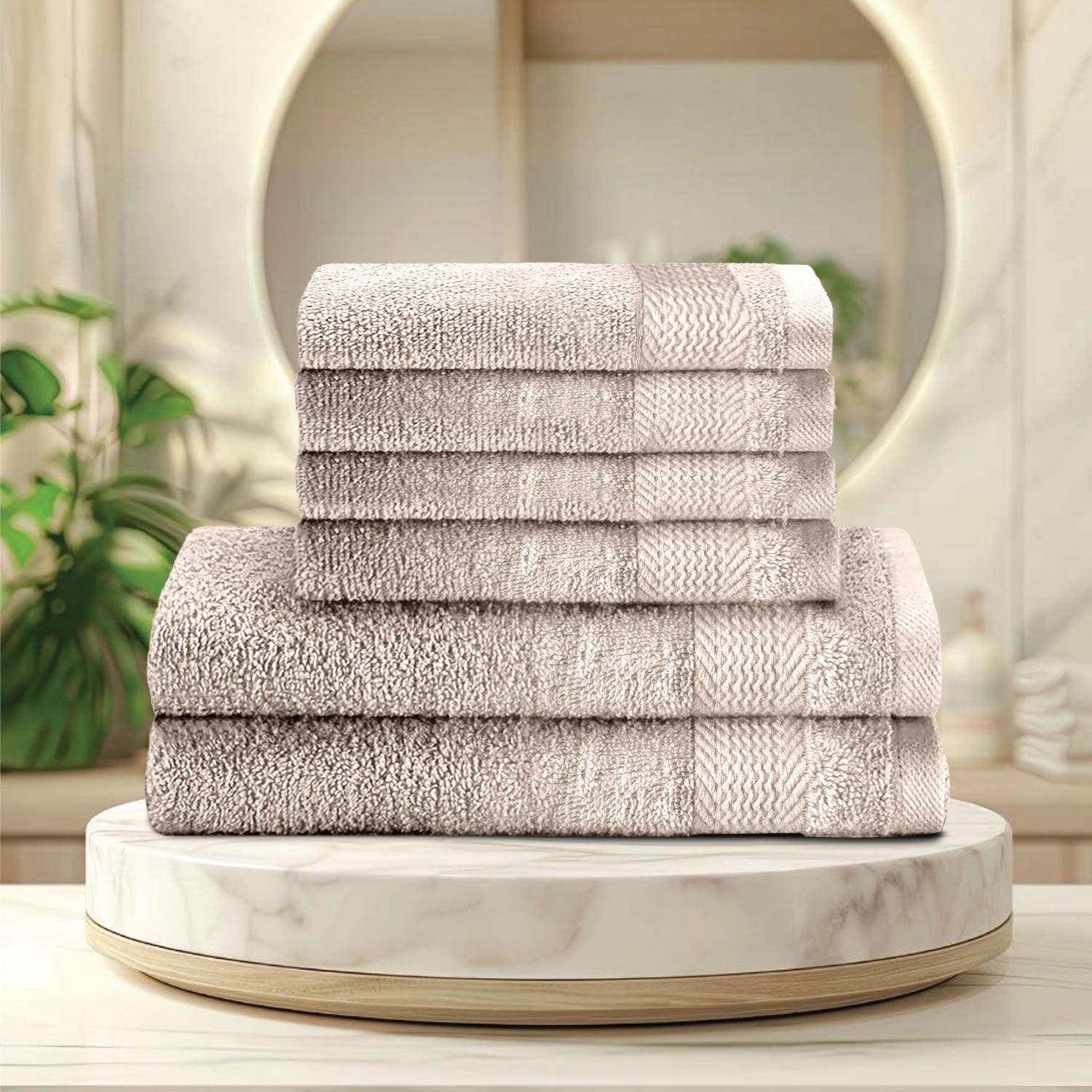 Cotton Face Towel and Hand Towel 6 Piece Set-Soft Feel, Quick Dry, Highly Absorbent Durable Towels - Cotton Home