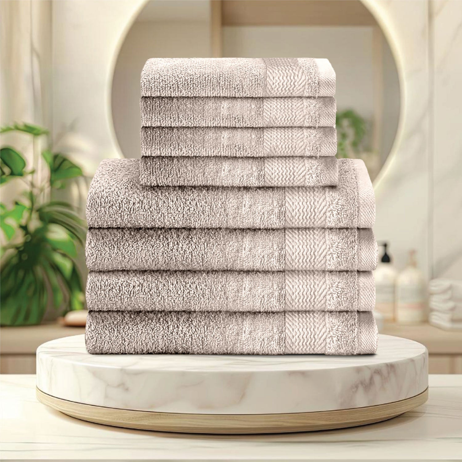 Cotton Face Towel and Hand Towel 8 Piece Set-Soft Feel, Quick Dry, Highly Absorbent Durable Towels - Cotton Home