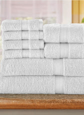 Cotton Towels 8 Piece Set-Soft Feel, Quick Dry, Highly Absorbent Durable Towels - Cotton Home