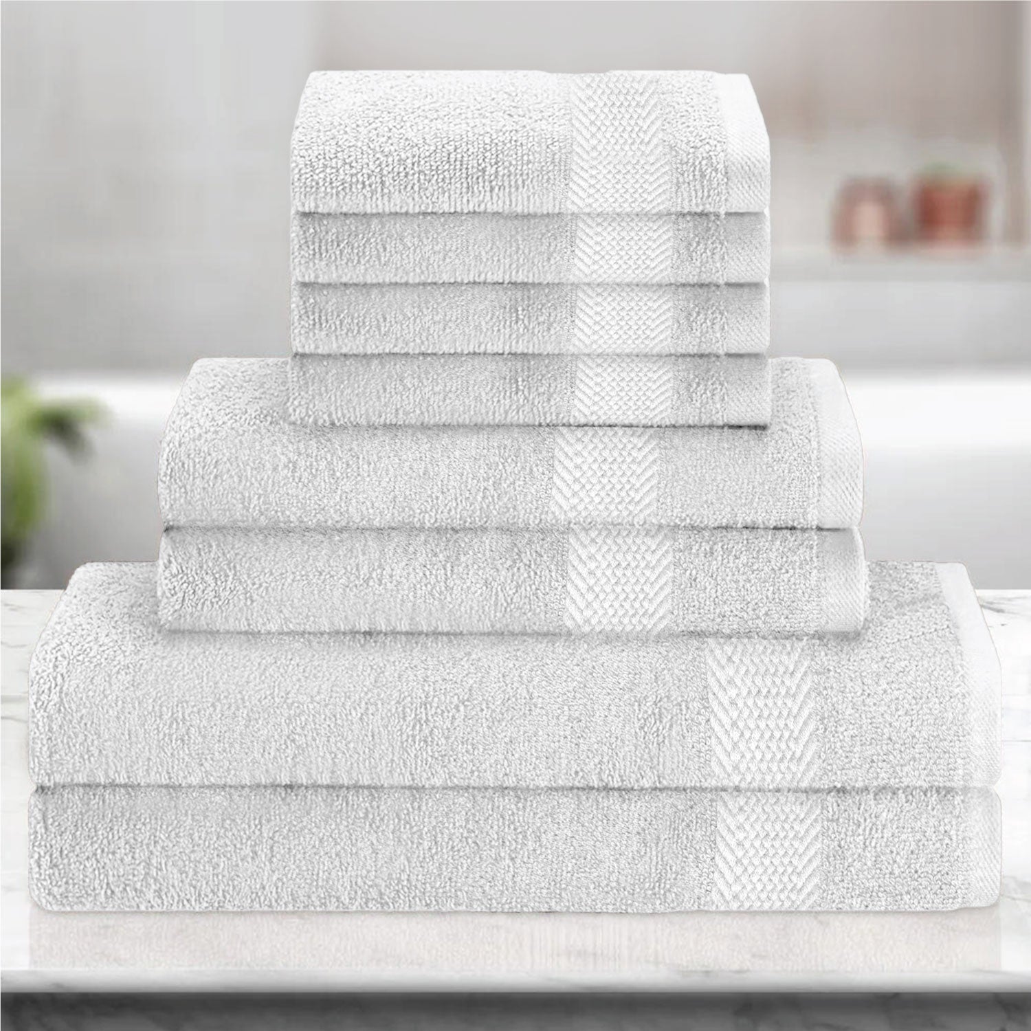 Cotton 6 Piece Towel Set-Soft Feel, Quick Dry, Highly Absorbent Durable Towels - Cotton Home