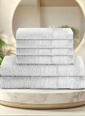 Cotton Face Towel and Hand Towel 6 Piece Set-Soft Feel, Quick Dry, Highly Absorbent Durable Towels - Cotton Home