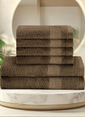 Cotton Face Towel and Hand Towel 6 Piece Set-Soft Feel, Quick Dry, Highly Absorbent Durable Towels - Cotton Home