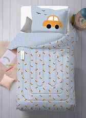 3Piece Baby Crib Comforter Set 90x120 Cotton Comforter, Filled Pillow & Pillow Cover – Little Cars