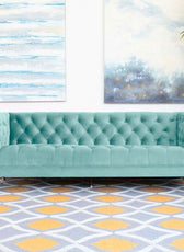 Ector 3-Seater Velvet Tuxedo Arm Sofa - Luxurious Rust Upholstery L220cm x H86cm x W78cm - Cotton Home