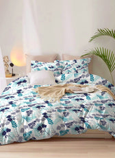 Duvet Cover 4 piece set Super King size High quality 240x260 duvet cover with Fitted sheet and pillow cases Forest - Cotton Home