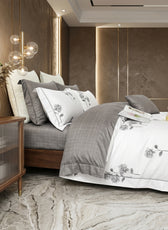 Premium Quality Super Soft King Size 6 pieces Duvet Cover Set 220x240cm Light Grey