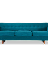 Gleason 3-Seater Velvet Sofa - Luxurious Emerald Green Upholstery - L220cm x W85cm x H76cm - Free Delivery & Assembly - Cotton Home