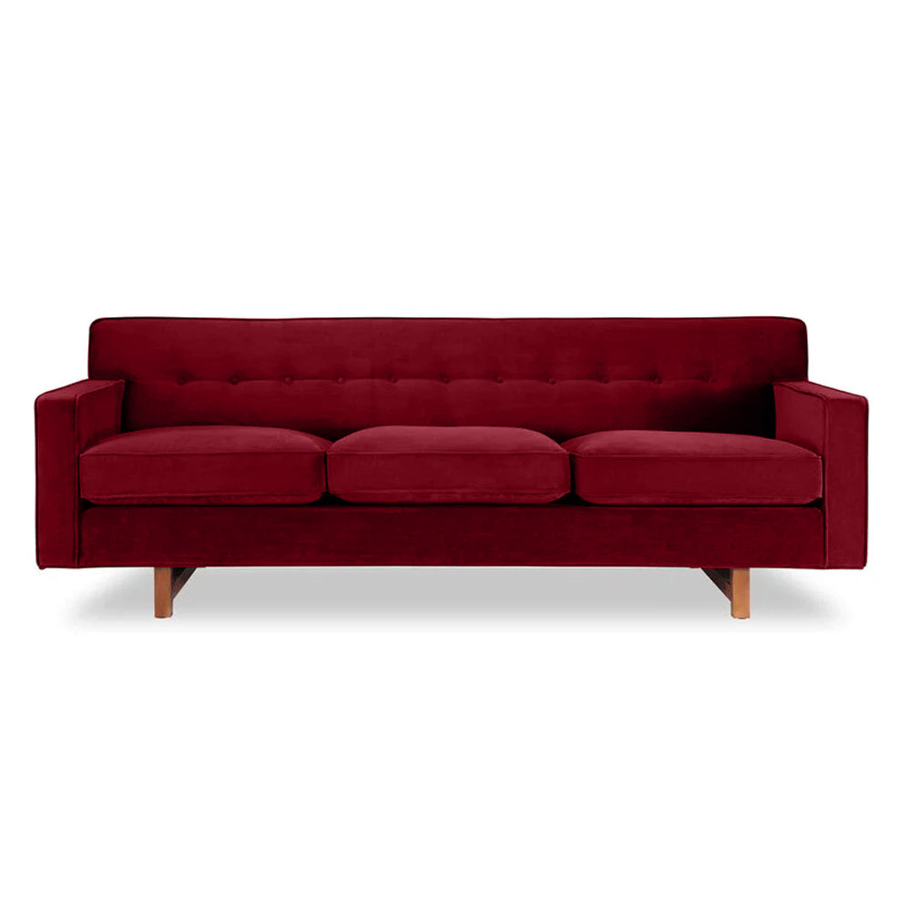 Gleason 3-Seater Velvet Sofa - Luxurious Emerald Green Upholstery - L220cm x W85cm x H76cm - Free Delivery & Assembly - Cotton Home