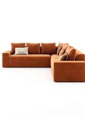 Harmony Haven 4 Seater Sofa in Luxurious Brown Velvet – L350cm x W180cm x H75cm Stylish, Comfortable, and Durable Sofa for Elegant Living Spaces - Cotton Home