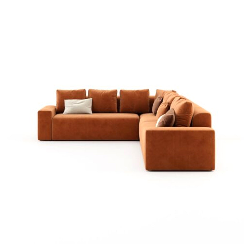 Harmony Haven 4 Seater Sofa in Luxurious Brown Velvet – L350cm x W180cm x H75cm Stylish, Comfortable, and Durable Sofa for Elegant Living Spaces - Cotton Home