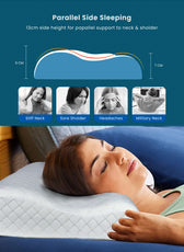 High Quality Mini Size 31x47cm (7x9) Knitted Anti Snore Contour Cervical Neck Support Memory Foam Pillow with Washable Grey Cover - Cotton Home