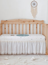 Premium Cotton 3-Piece Baby Crib Bedding Set (120x60 cm) Fitted Baby Mattress Sheets and Protector Dream Night