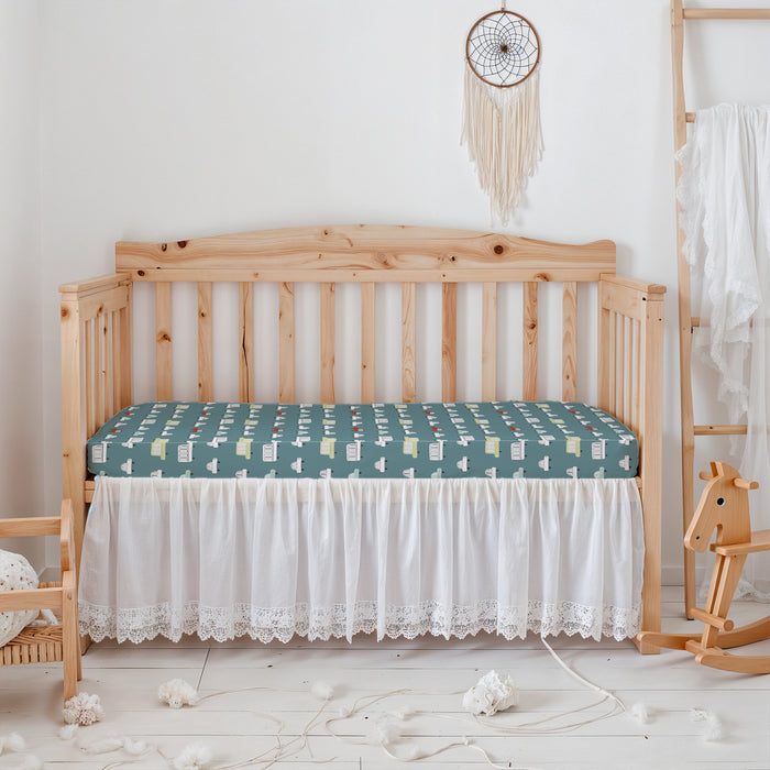 Premium Cotton 3-Piece Baby Crib Bedding Set (120x60 cm) Fitted Baby Mattress Sheets and Protector Dream Home