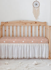 Premium Cotton 3-Piece Baby Crib Bedding Set (120x60 cm) Fitted Baby Mattress Sheets and Protector Dream Night