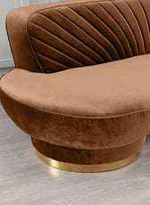 Northpol 3 Seater Sofa Velvet Fabric - Golden - L242cm x W100cm X H78cm - Cotton Home