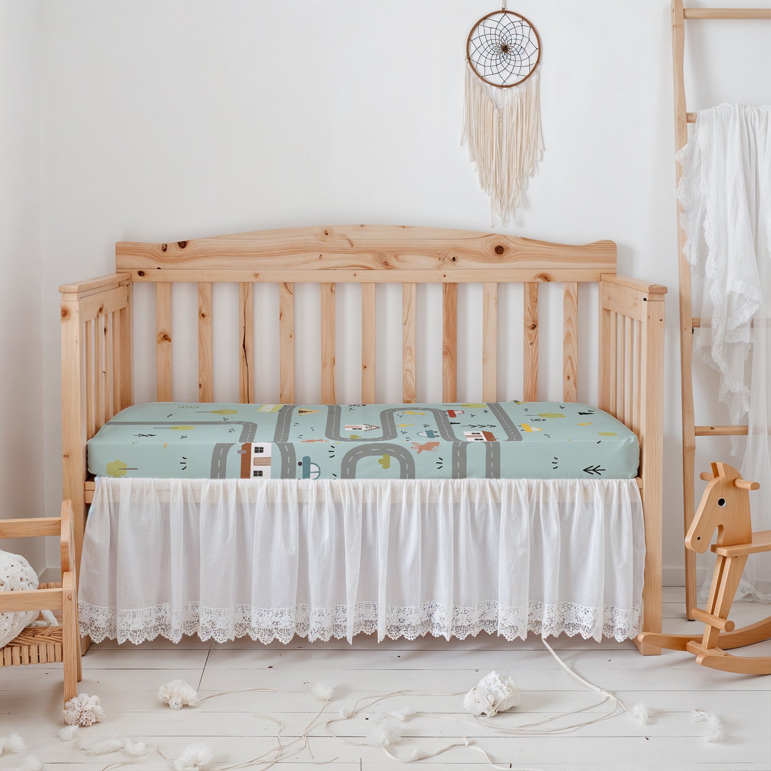 Premium Cotton 2PC Crib Sheets (120x60 cm) Soft, Breathable, Fitted Baby Mattress Sheets Dream Home