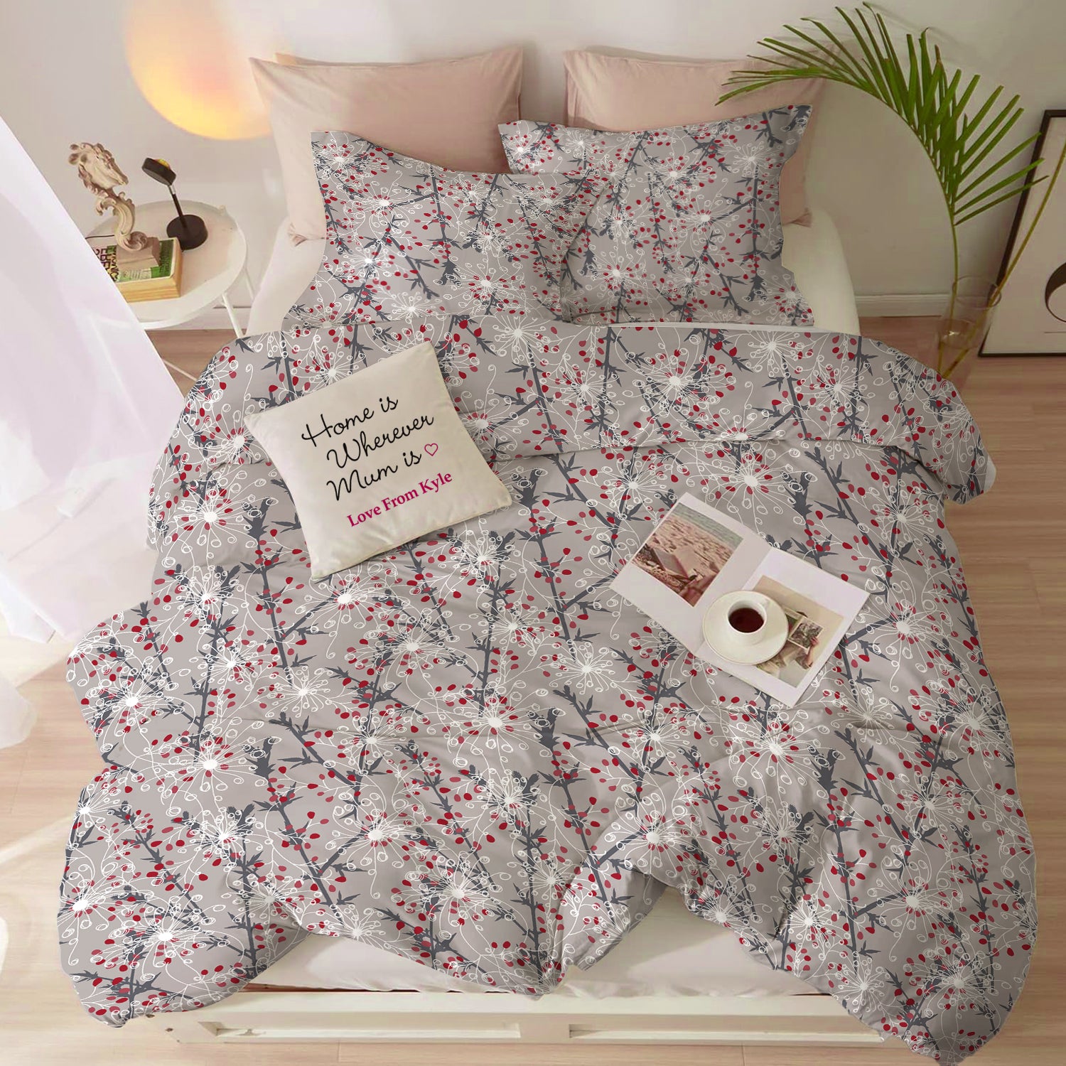 Duvet Cover 4 piece set Queen size High quality 220x240 duvet cover with Fitted sheet and pillow cases Midnight Garden - Cotton Home