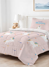 Premium Cotton 3PC Bedding Set Kids Comforter Set 135x220cm Unicorn