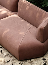 6 Seater Sofa Velvet Fabric - Peach - L680cm x W80cm x H80cm - Cotton Home