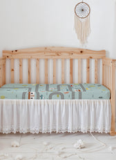 Premium Cotton 3-Piece Baby Crib Bedding Set (120x60 cm) Fitted Baby Mattress Sheets and Protector Dream Home