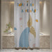 Shower Curtain Printed Fabric with Hooks 180x180 Cm - Mermaid - Cotton Home