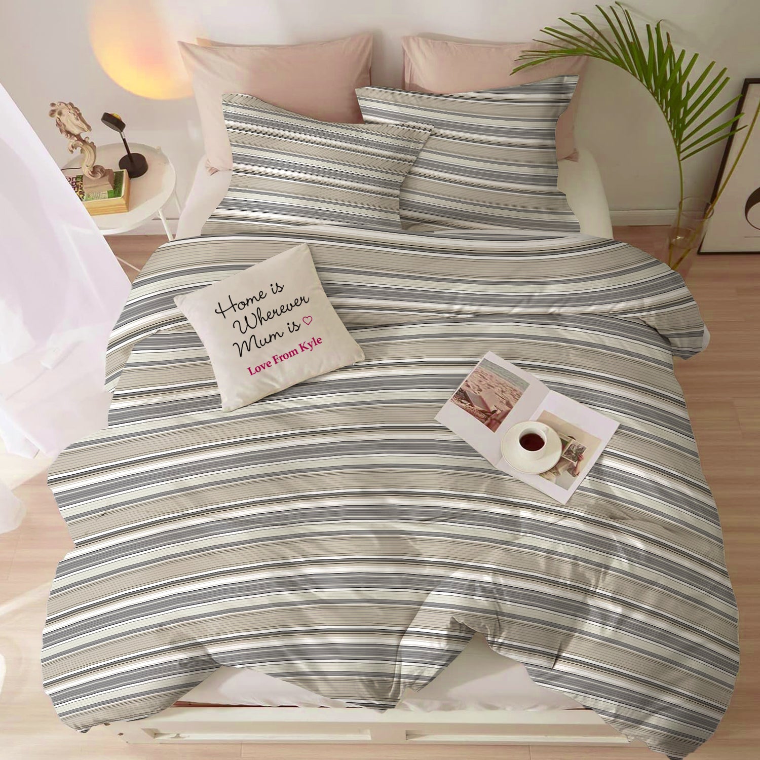 Duvet Cover 4 piece set Super King size High quality 240x260 duvet cover with Fitted sheet and pillow cases Fusion - Cotton Home
