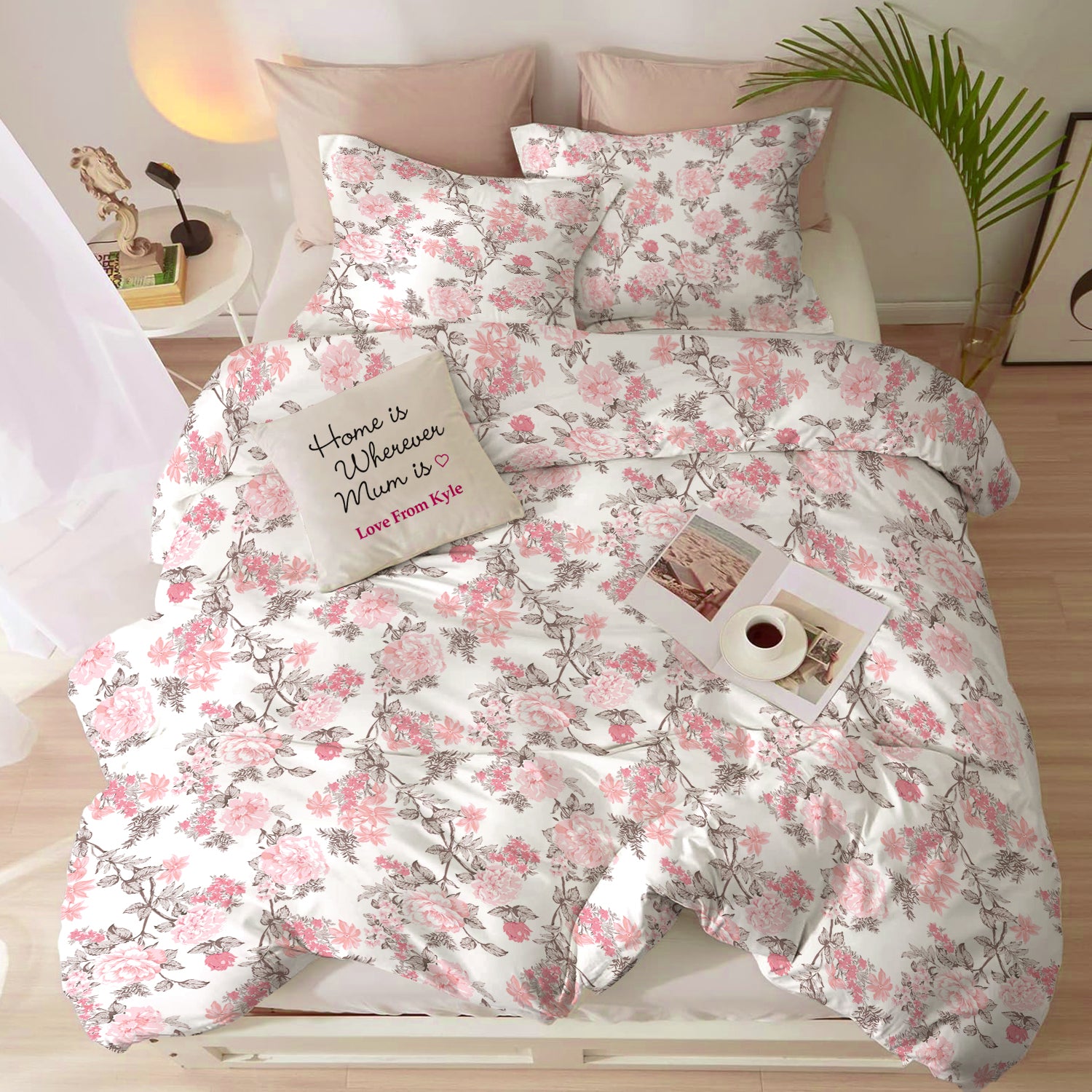 Duvet Cover 4 piece set Queen size High quality 220x240 duvet cover with Fitted sheet and pillow cases Abstract Harmony - Cotton Home