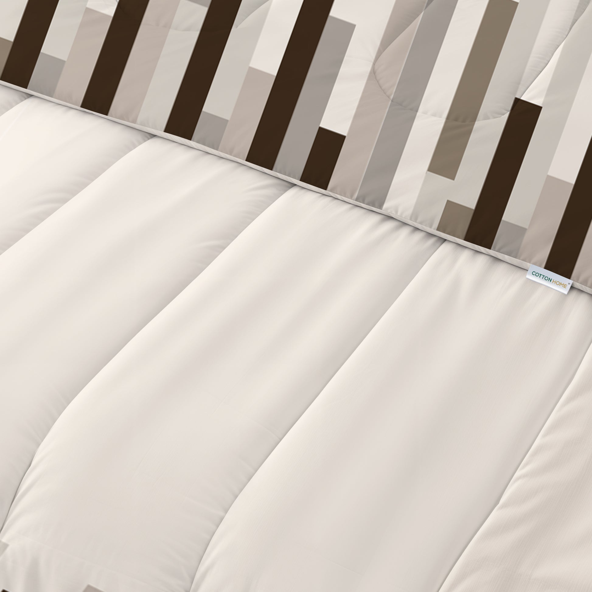 Premium Cotton 4PC Bedding Set Kids Comforter Set 160x220cm Choco Stripes