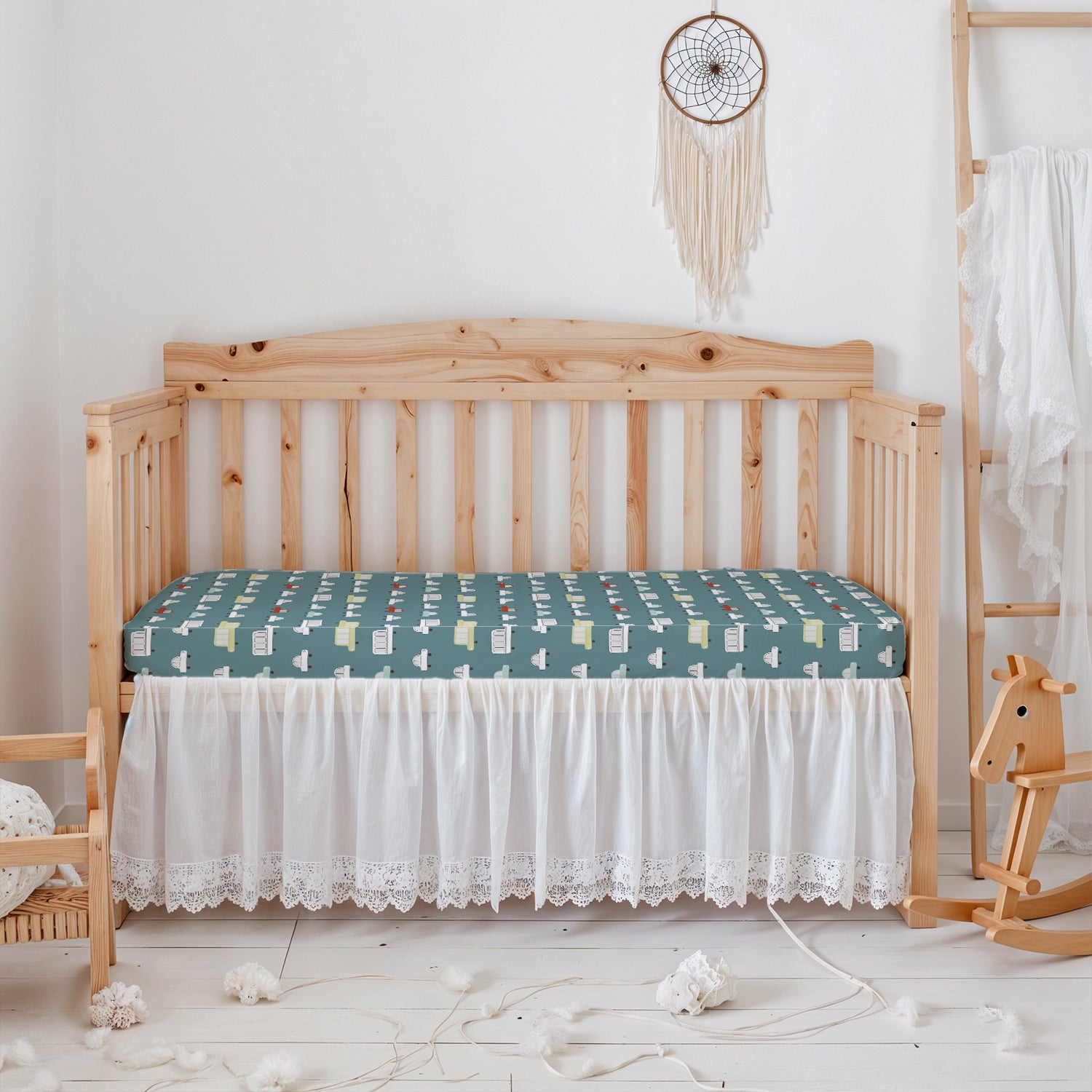 Premium Cotton 2PC Crib Sheets (120x60 cm) Soft, Breathable, Fitted Baby Mattress Sheets Dream Home
