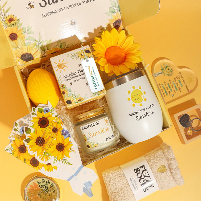The Sanctuary Box Set – Luxury Home & Bath Gift Bundle Self Care Home Spa Yellow