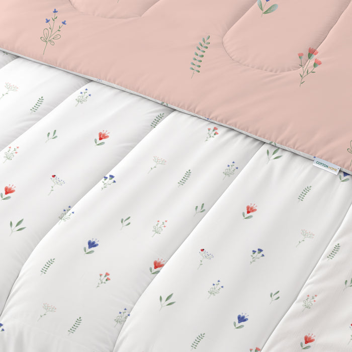 Premium Cotton 4PC Comforter Set 160x220cm Peach Blossom
