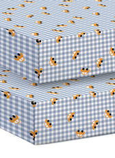 Premium Cotton 2PC Crib Sheets (120x60 cm) Soft, Breathable, Fitted Baby Mattress Sheets Little Cars