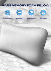 Shoulder Support Memory Foam Pillow Anti-Stress   35x55x12cm - White - Cotton Home