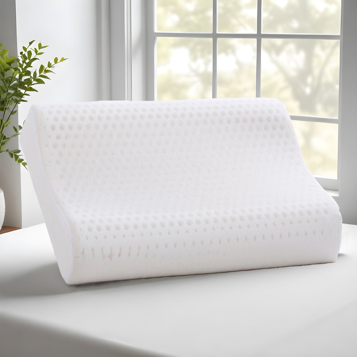 Memory Foam Pillow 40x60 (12x9) High Quality Knitted Anti Snore Contour Cervical Neck Support - Cotton Home