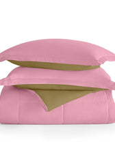 All Season Pink Super Soft Reversible Comforter Set 220x240cm
