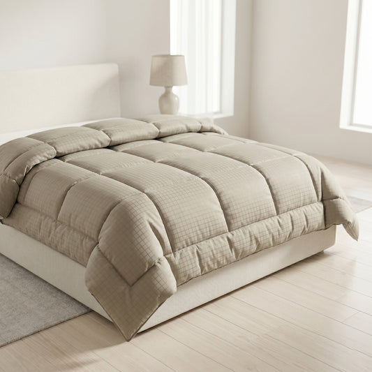 Egyptian Cotton Tiled Beige 220x240cm Duvet