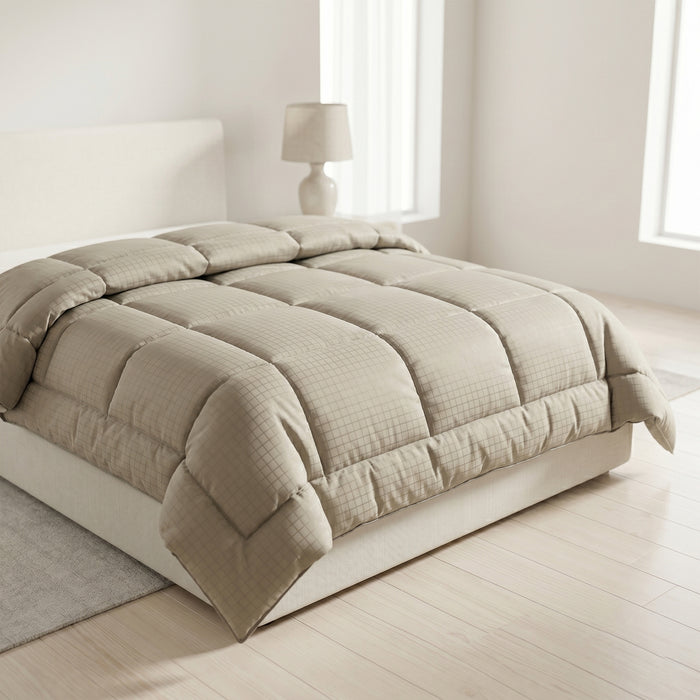 Egyptian Cotton Tiled Beige 220x240cm Duvet