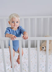 Premium Cotton 2PC Crib Sheets (120x60 cm) Soft, Breathable, Fitted Baby Mattress Sheets Pastel Clouds