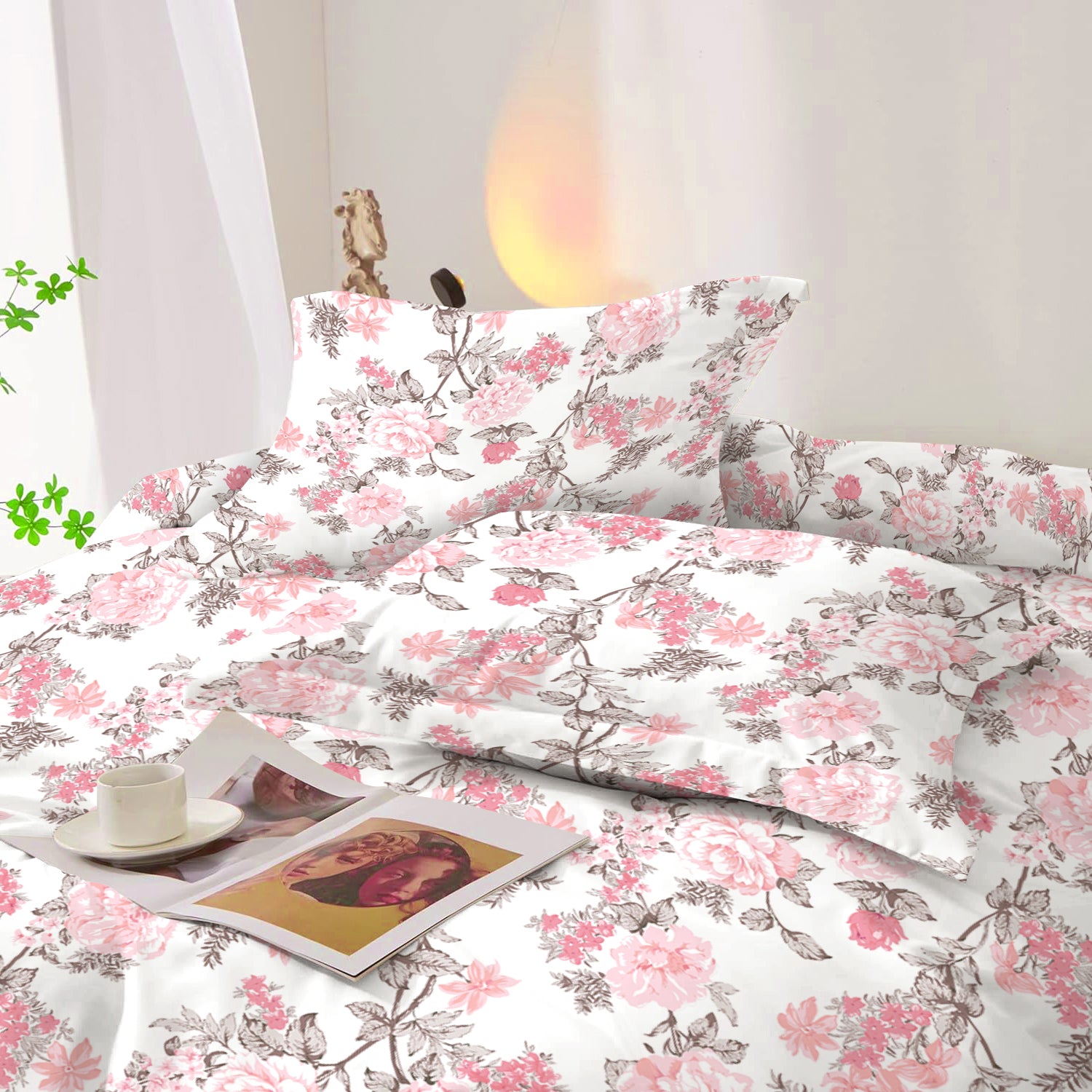 Duvet Cover 4 piece set Queen size High quality 220x240 duvet cover with Fitted sheet and pillow cases Abstract Harmony - Cotton Home