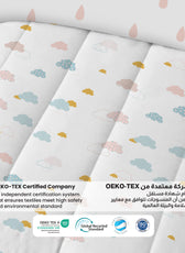 3Piece Baby Crib Comforter Set 90x120 Cotton Comforter, Filled Pillow & Pillow Cover – Pastel Clouds