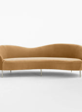 Luxe Lounge Luxurious Camel Velvet 3 Seater Sofa - 241cm Chic & Comfortable Lounge Seating - Cotton Home