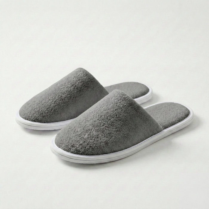Turkish Luxury Spa Slippers for Men and Women Pack of 2 set - Soft Lightweight Gray