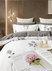 Premium Quality Super Soft King Size 6 pieces Duvet Cover Set 220x240cm Light Grey