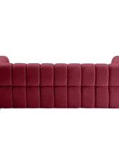 Gwen 3 Seater Sofa Velvet Fabric - Red - L231cm x W89cm X 75cm - Cotton Home
