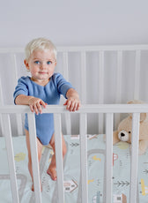 Premium Cotton 3-Piece Baby Crib Bedding Set (120x60 cm) Fitted Baby Mattress Sheets and Protector Dream Home