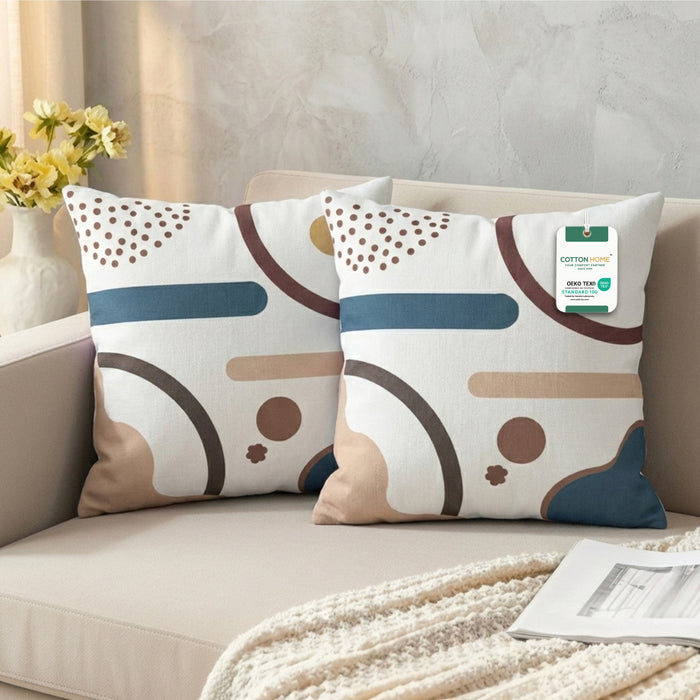 Cotton Decorative Throw Pillows Pack of 2 - 45x45 cm Square,