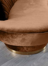 Northpol 3 Seater Sofa Velvet Fabric - Golden - L242cm x W100cm X H78cm - Cotton Home