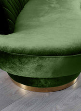 Northpol 3 Seater Velvet Sofa in Green - Elegant Comfort 242cm x 100cm x 78cm - Cotton Home